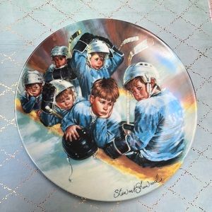 Stewart Sherwood “Falling Behind” Hockey Collector Plate The Face-Off 3rd Plate